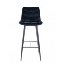 Стул барный SIGNAL CHIC H-1 Velvet Bluvel 19 черный/черный